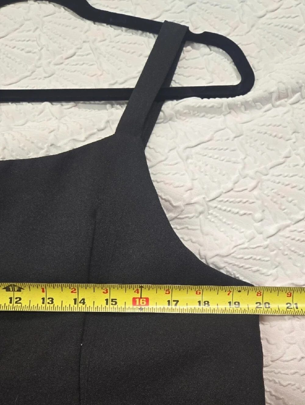 3/$10 Square Neck Dressy Side Zip Black Cropped Tank Top - Picture 5 of 6